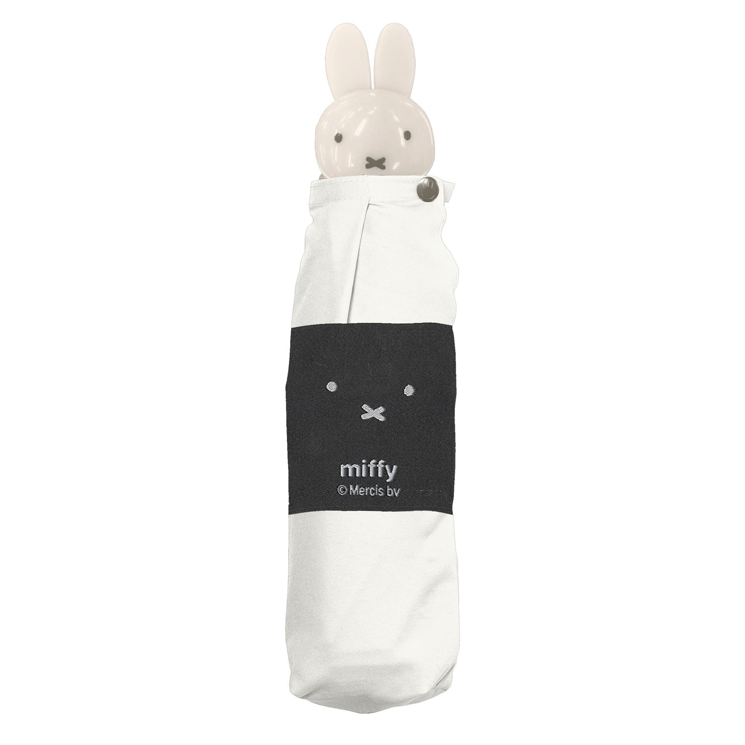 ミッフィー 1級遮光晴雨兼用 超コンパクト折りたたみ傘 5段丸型顔手元 白 - 画像4