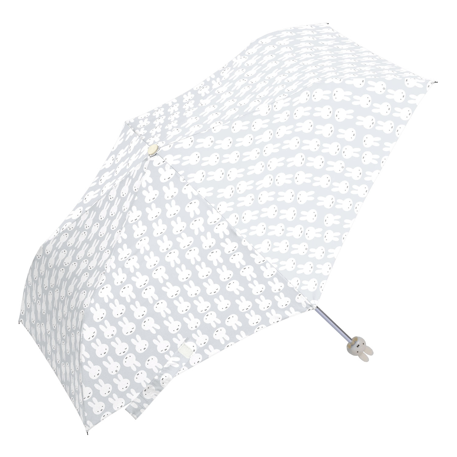 ミッフィー コンパクト折りたたみ傘 ミッフィーハンドル フェイス柄 - 画像1