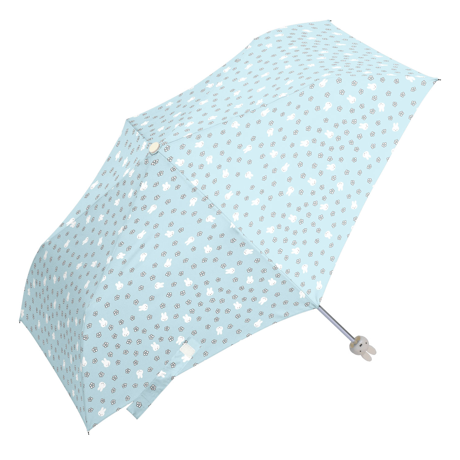 ミッフィー コンパクト折りたたみ傘 ミッフィーハンドル 小花柄 - 画像1