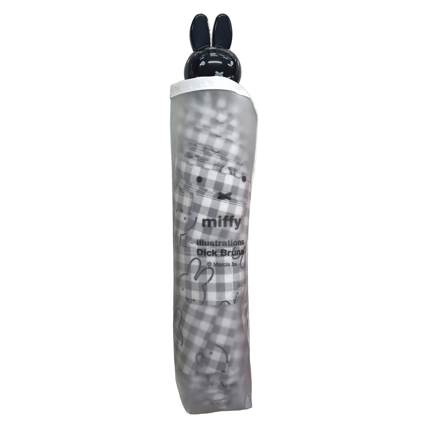 ミッフィー コンパクト折りたたみ傘 ミッフィーハンドル ギンガム柄 - 画像3