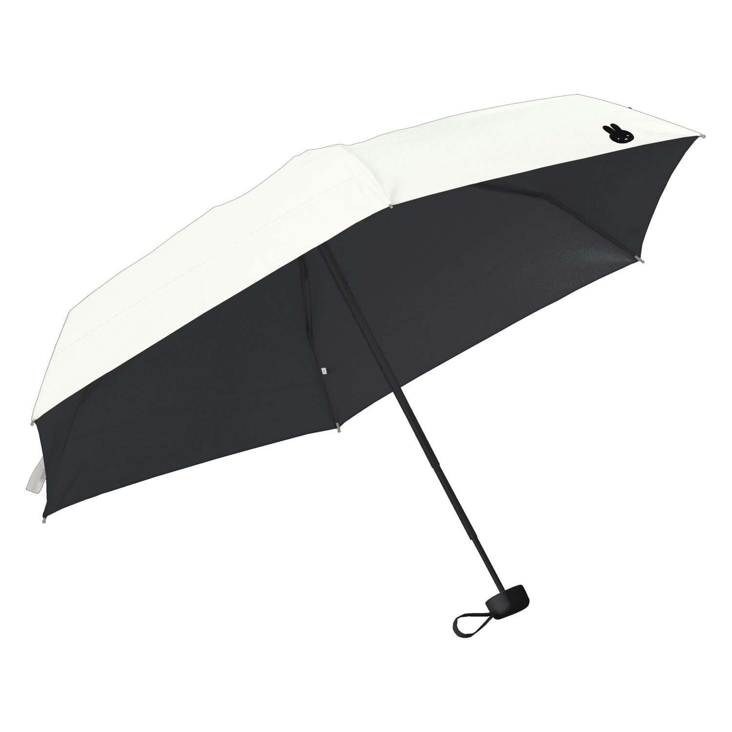 ミッフィー 1級遮光晴雨兼用超コンパクト折りたたみ傘 5段角型モノトーン ホワイト - 画像2