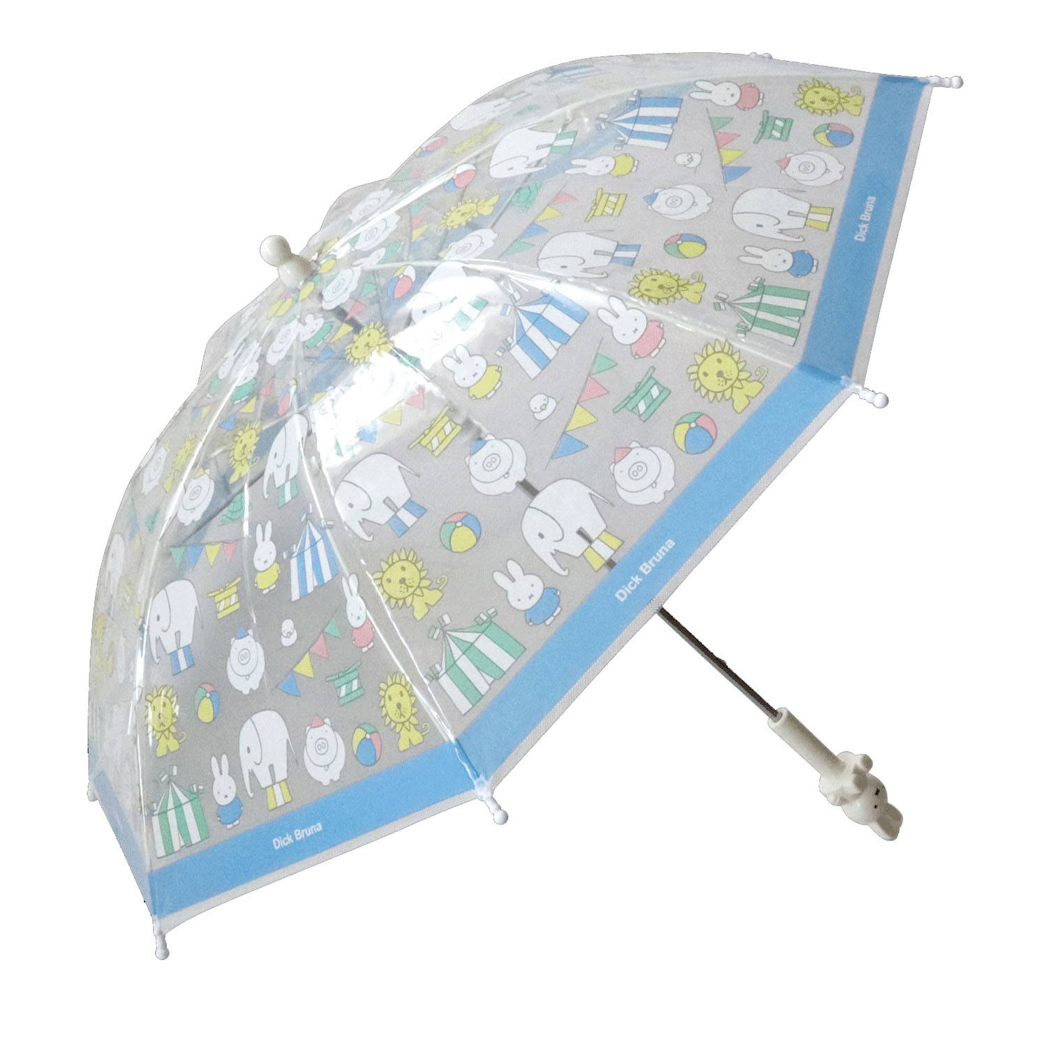 ミッフィー キッズ用ビニール長傘 サーカス柄 - 画像1