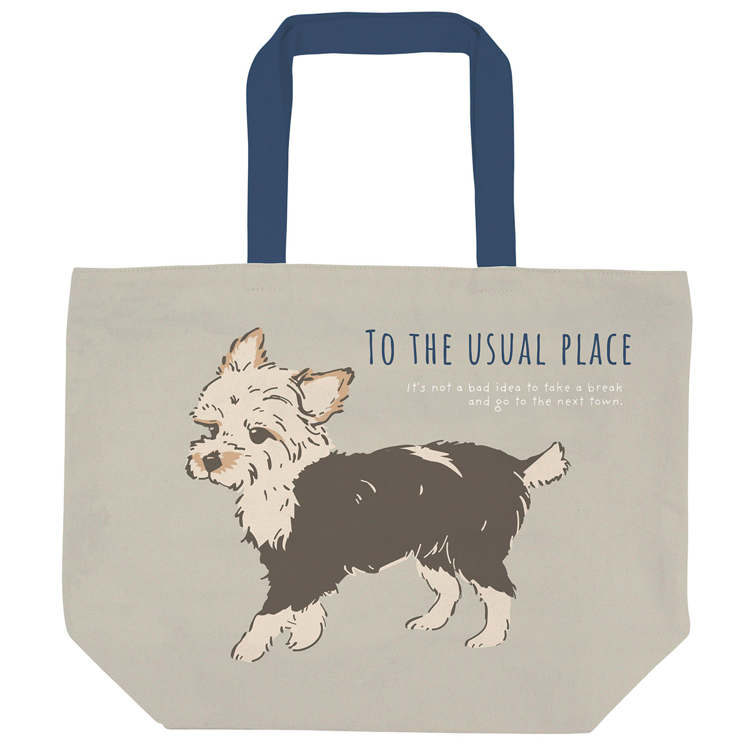 横型トートバッグ ムギお散歩 - 画像1