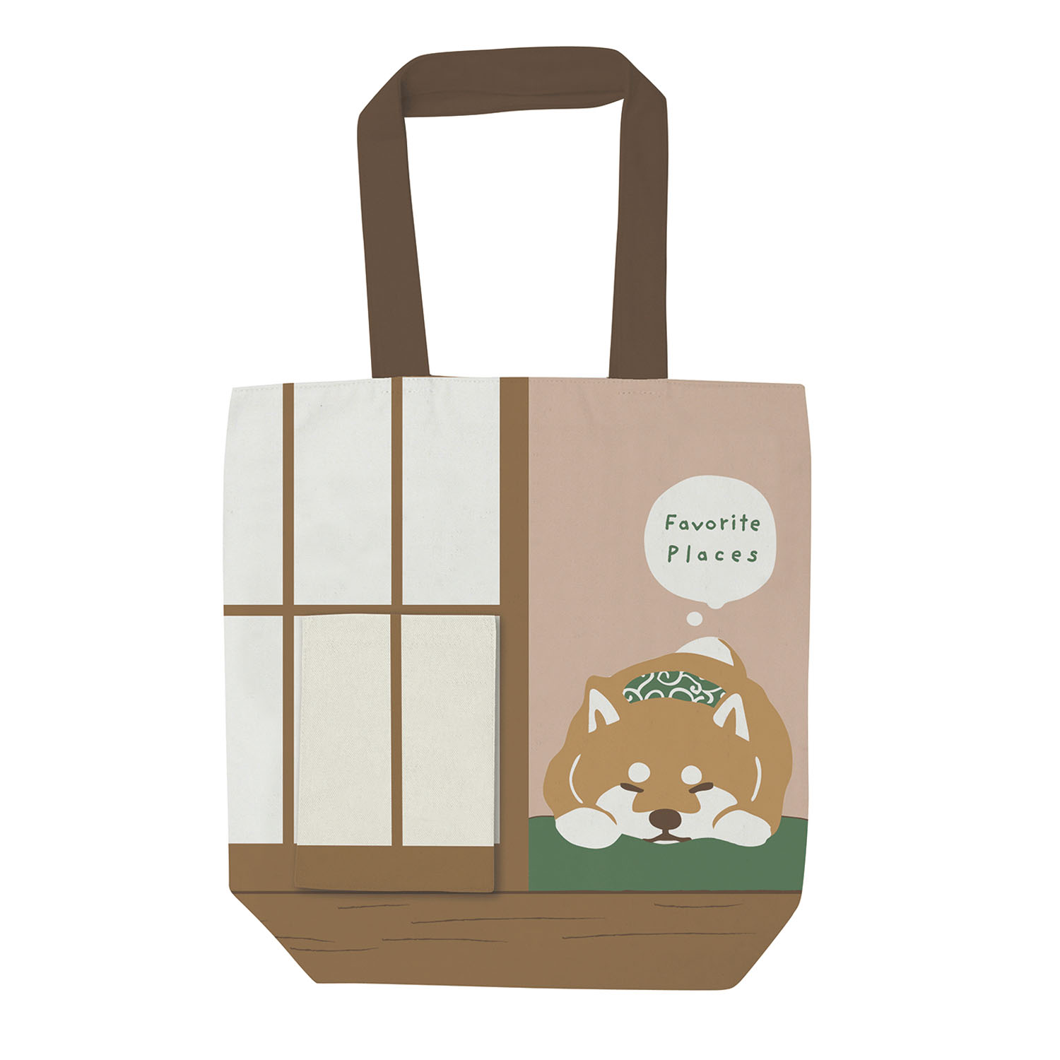 前ポケット付きトートバッグ コータくんおひるね - 画像1