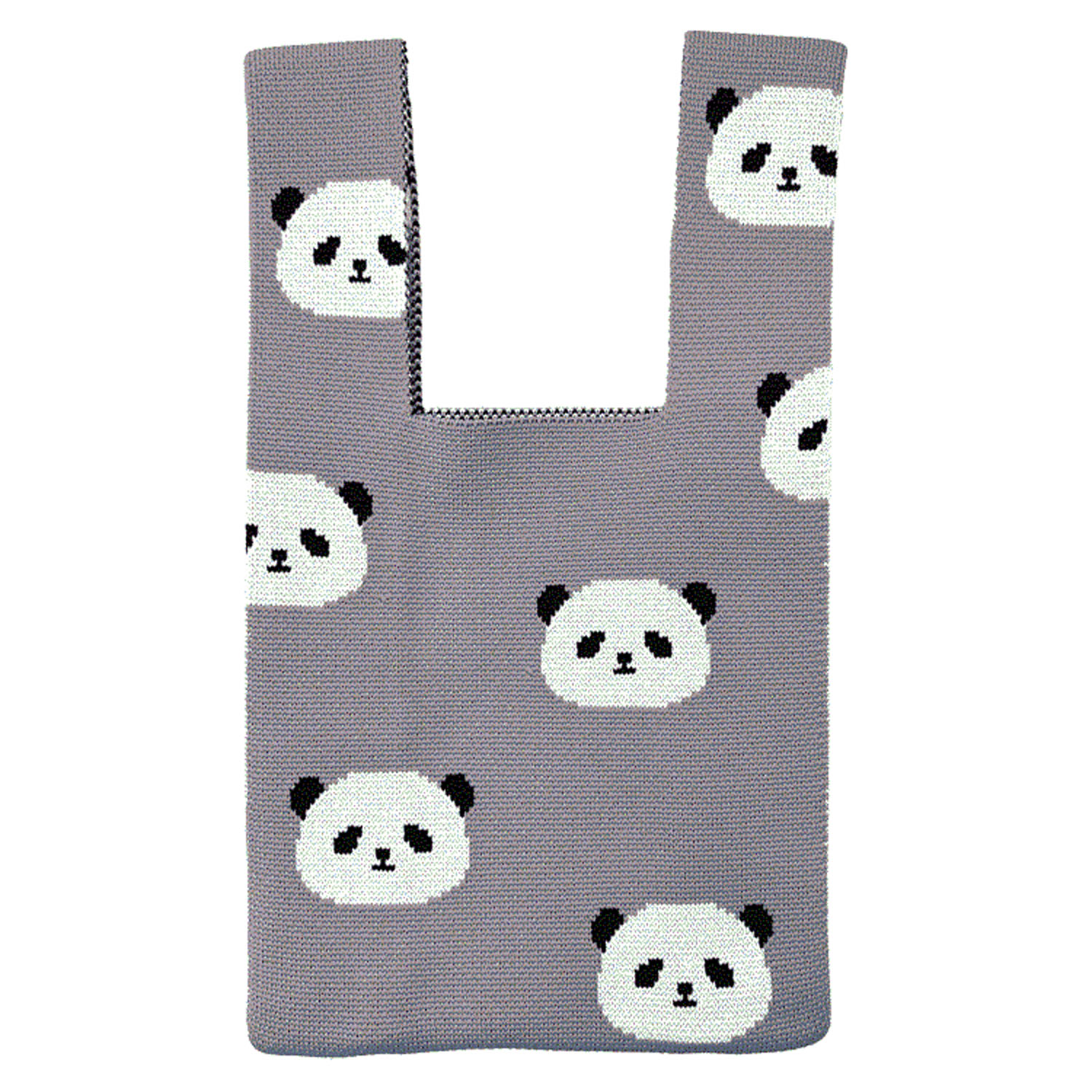 ニットバッグ パンダ総柄 - 画像1