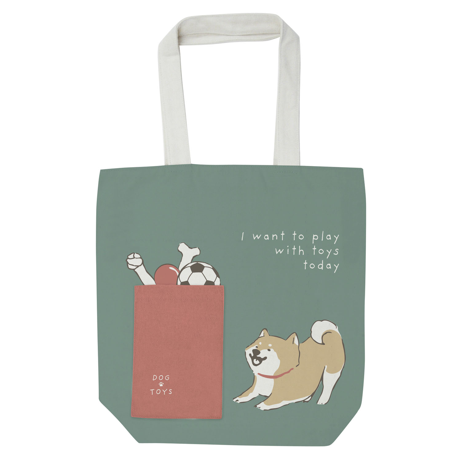 前ポケットトートバッグ しばっころ - 画像1