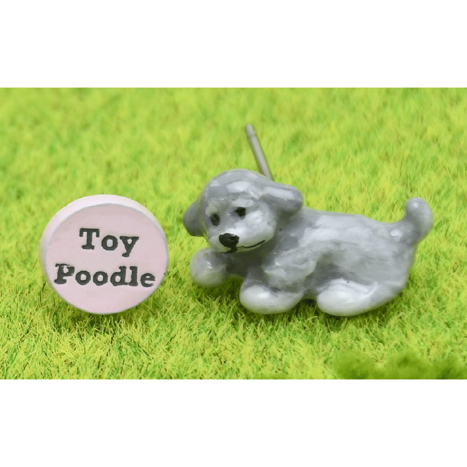 elioピアス トイプードル（グレー） - 画像1