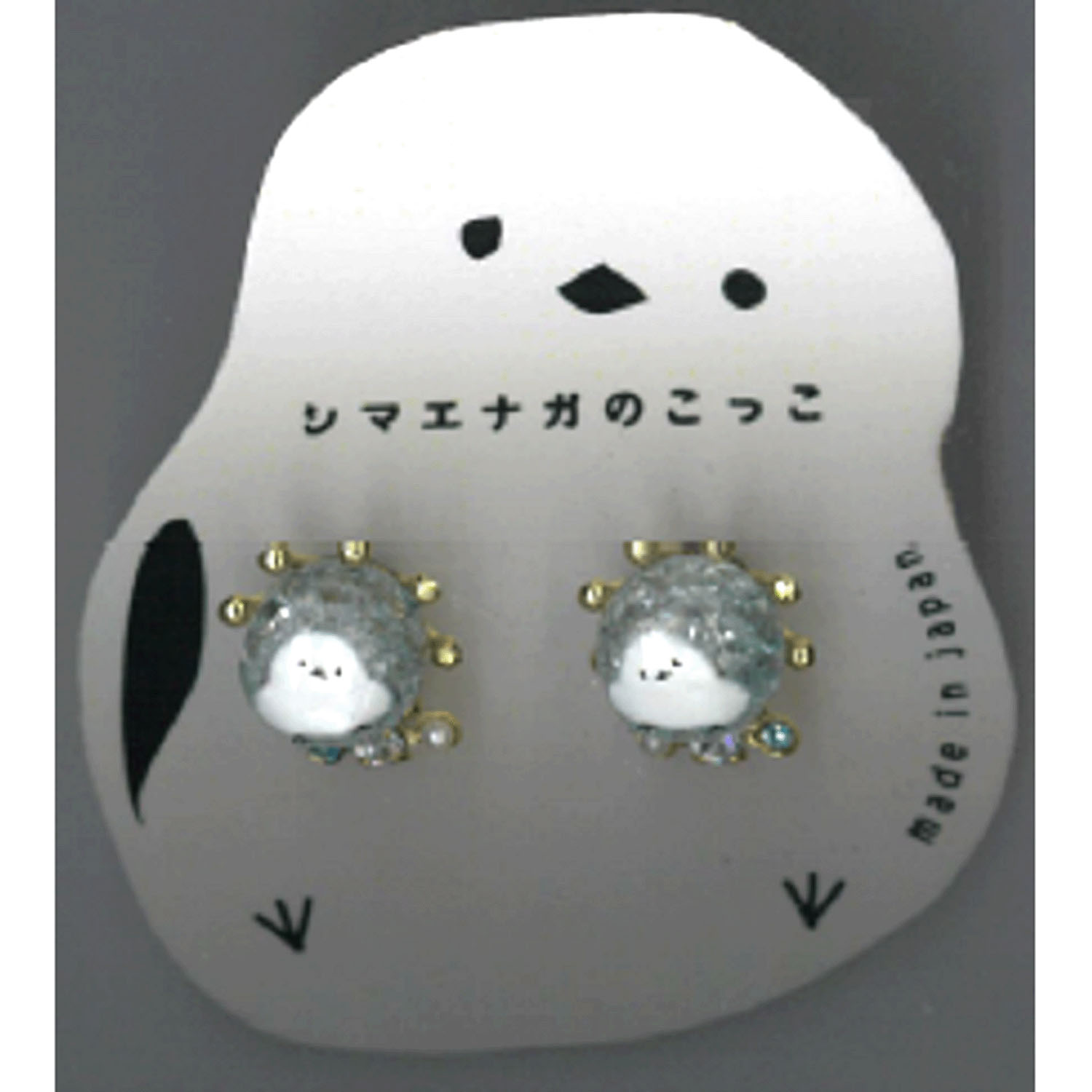 ピアス シマエナガのこっこ ブルー - 画像1