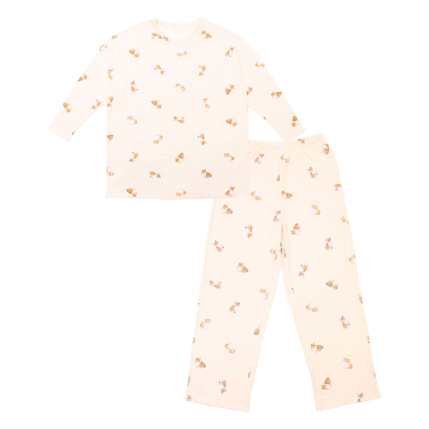 モチーフプリントルームセット天竺 ネコ - 画像1