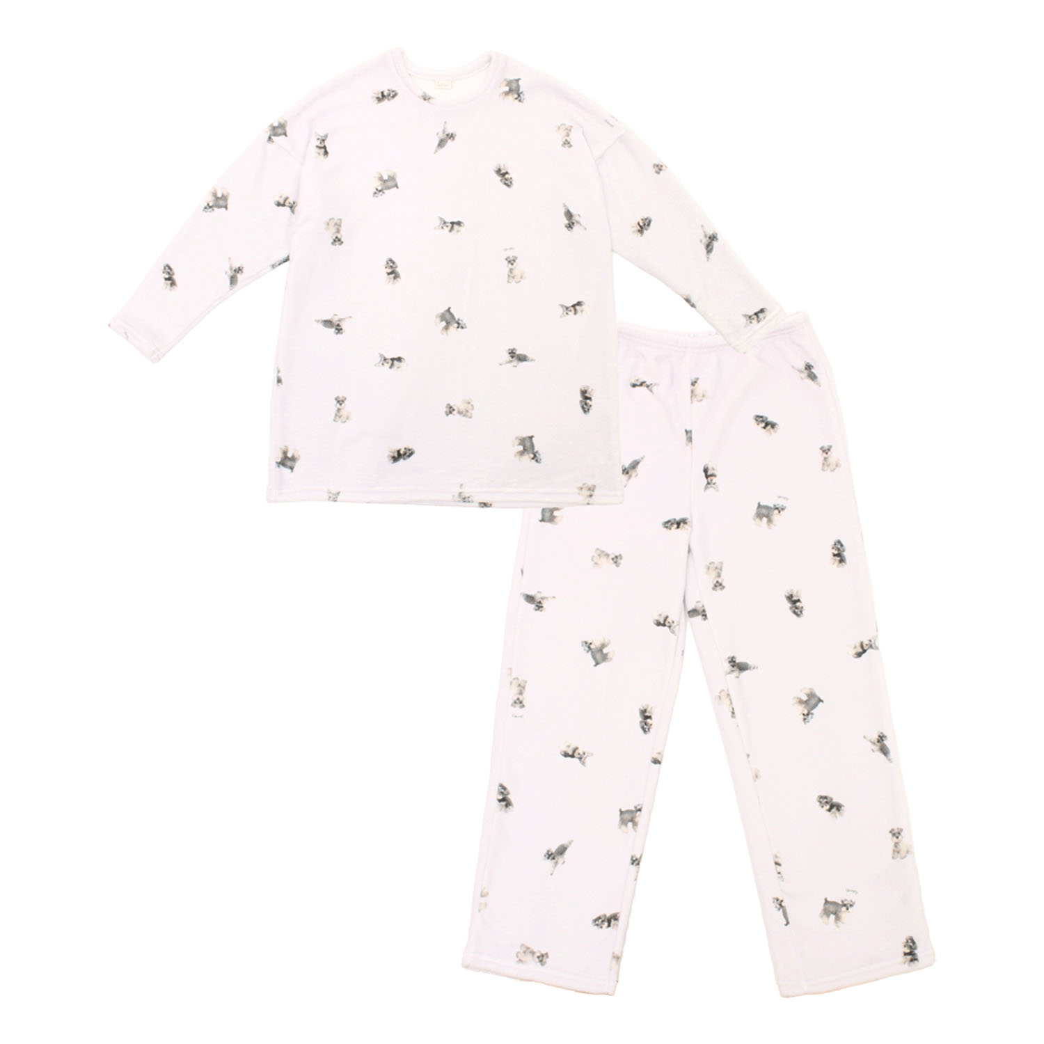 モチーフプリントルームセット起毛 シュナウザー - 画像1