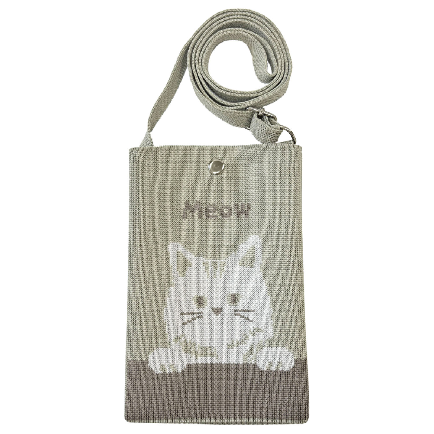 ニットショルダーバッグ ねこ - 画像1