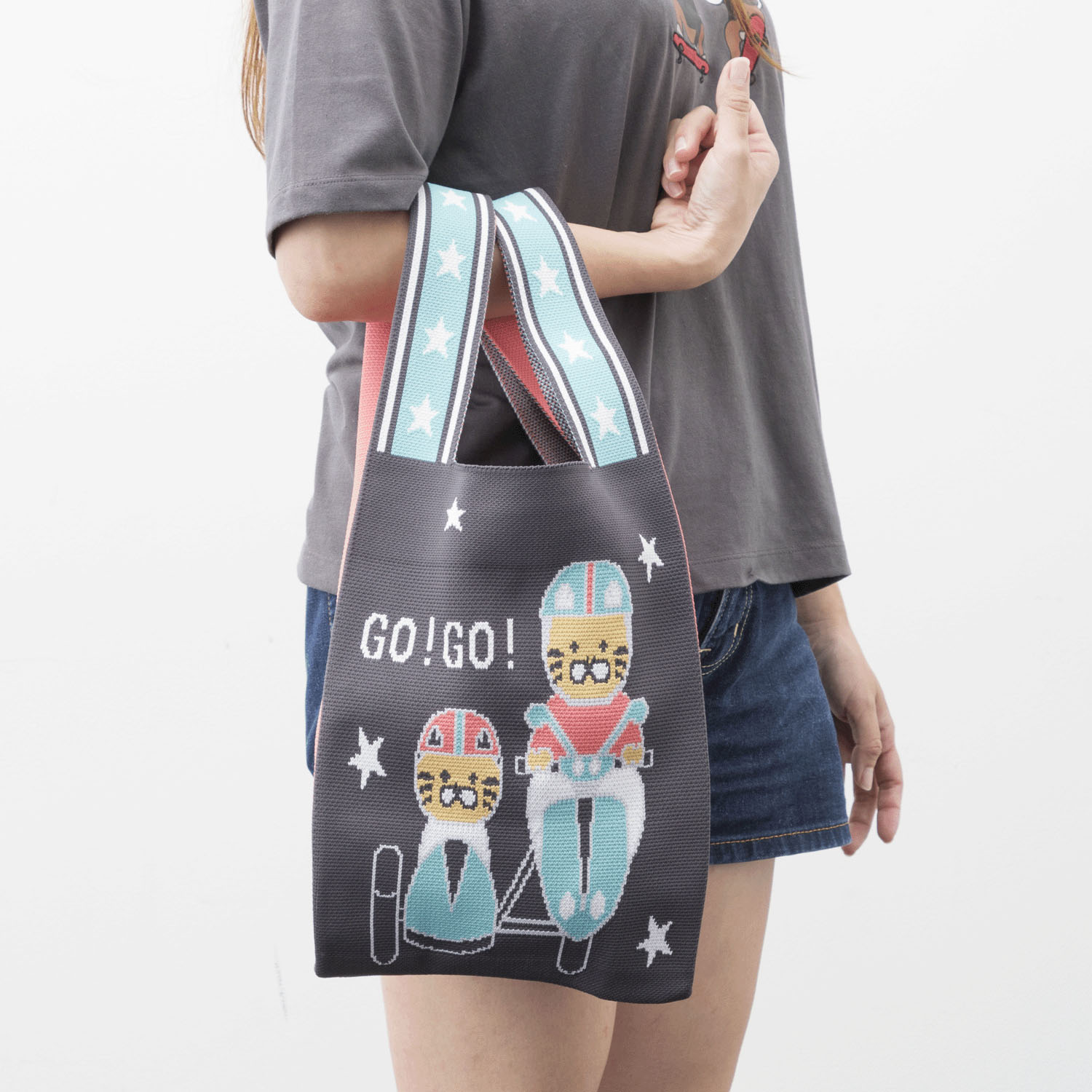 NEKONOBA ニットバッグ大 MOTOR CATS - 画像3