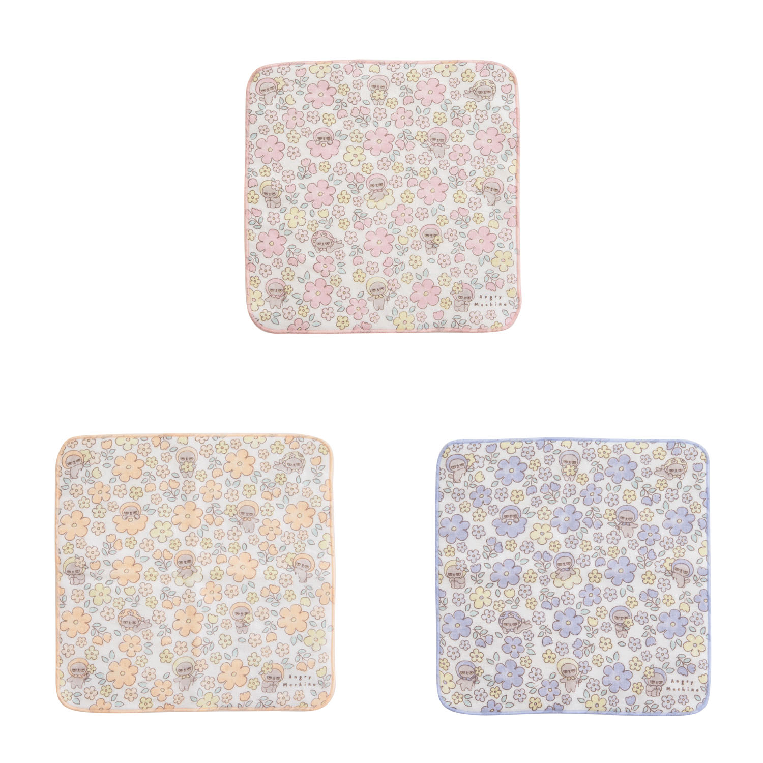 アングリーマチコ フラワー ガーゼハンカチ - 画像1