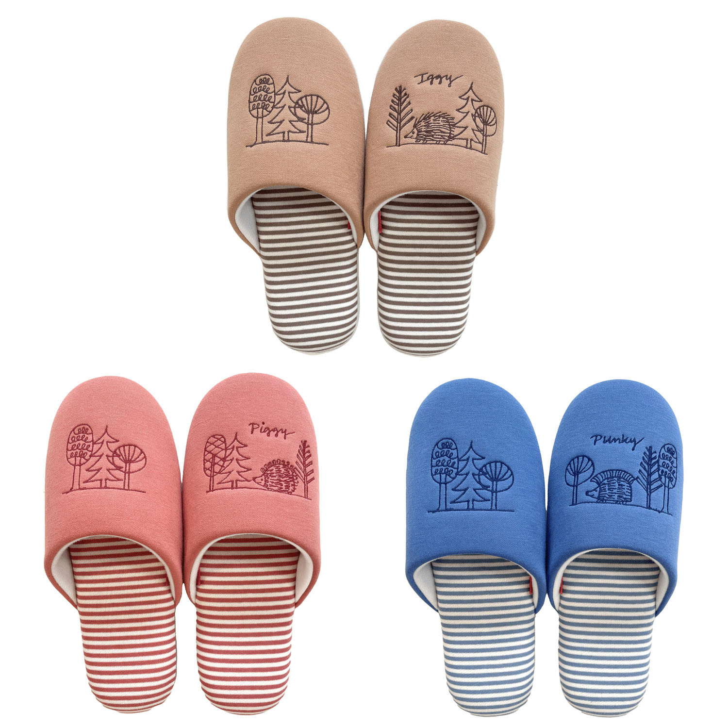 LISA LARSON  スリッパ 森のはりねずみ3兄弟