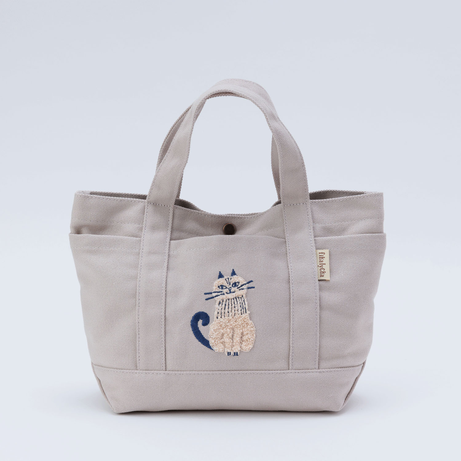 fikalycka 帆布トート サガラ刺繍 グレージュ - 画像1