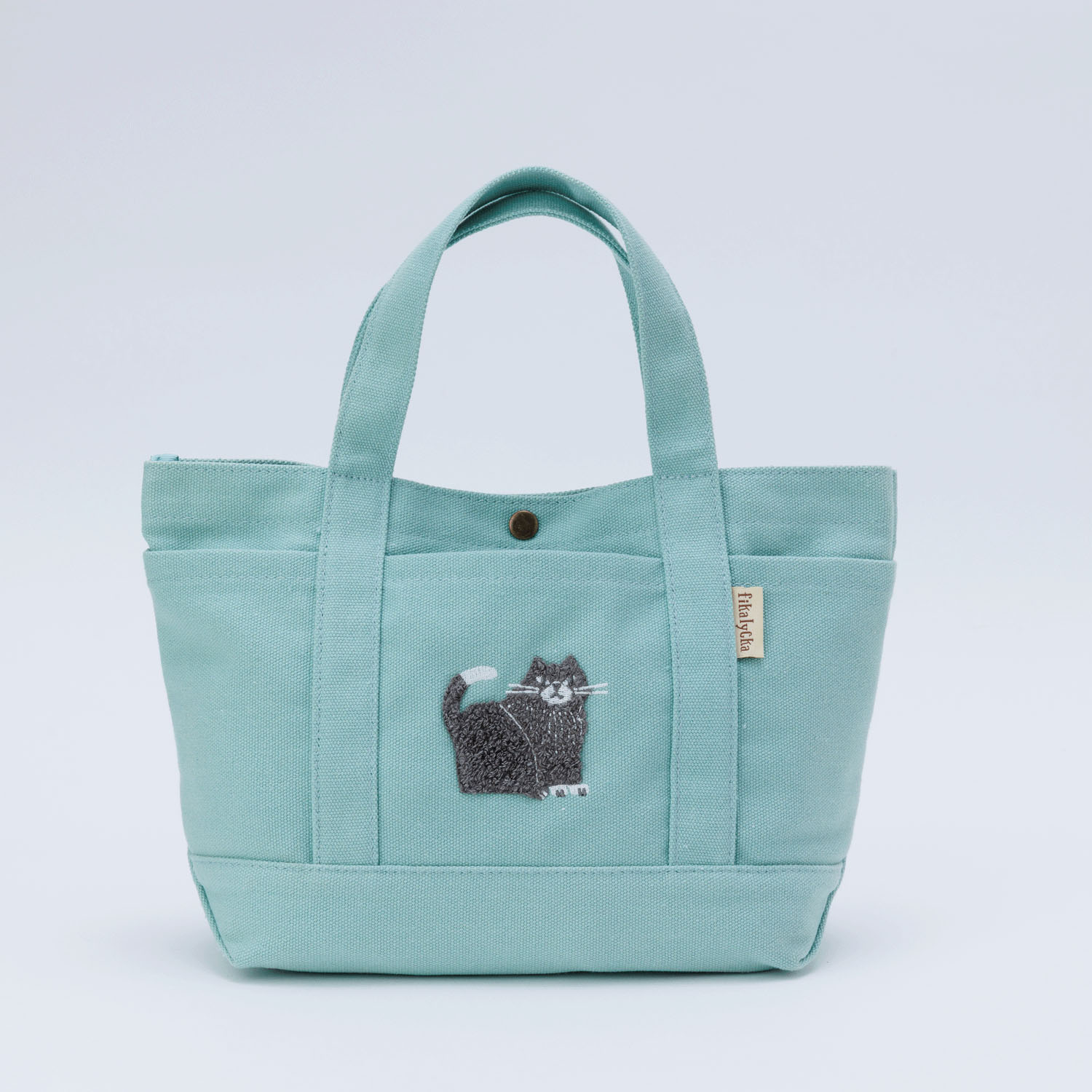 fikalycka 帆布トート サガラ刺繍 アクアブルー - 画像1