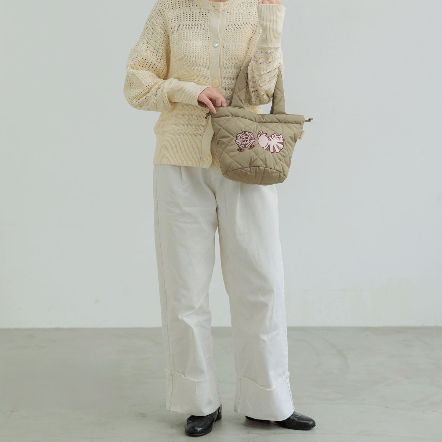 fikalycka 3wayキルティングトート カーキ - 画像4