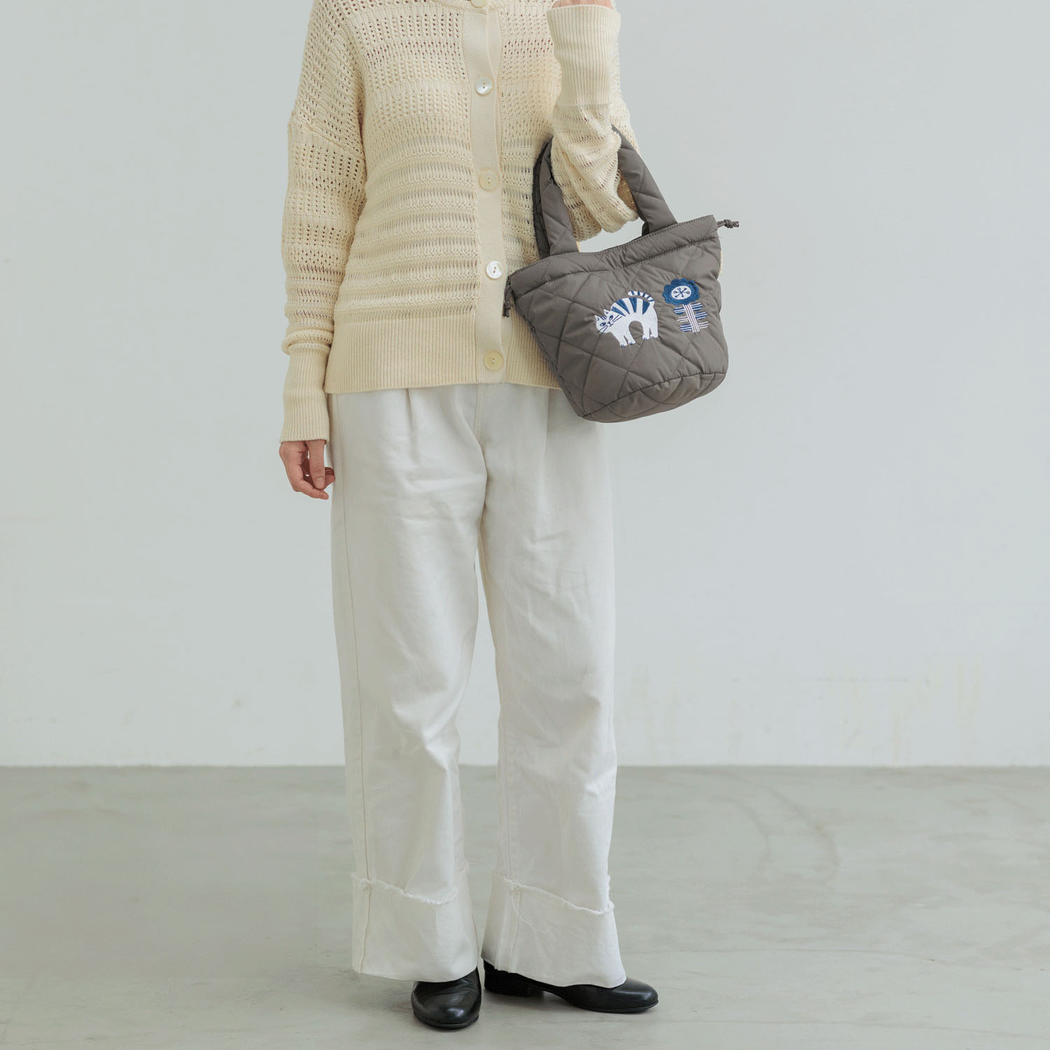 fikalycka 3wayキルティングトート グレー - 画像4