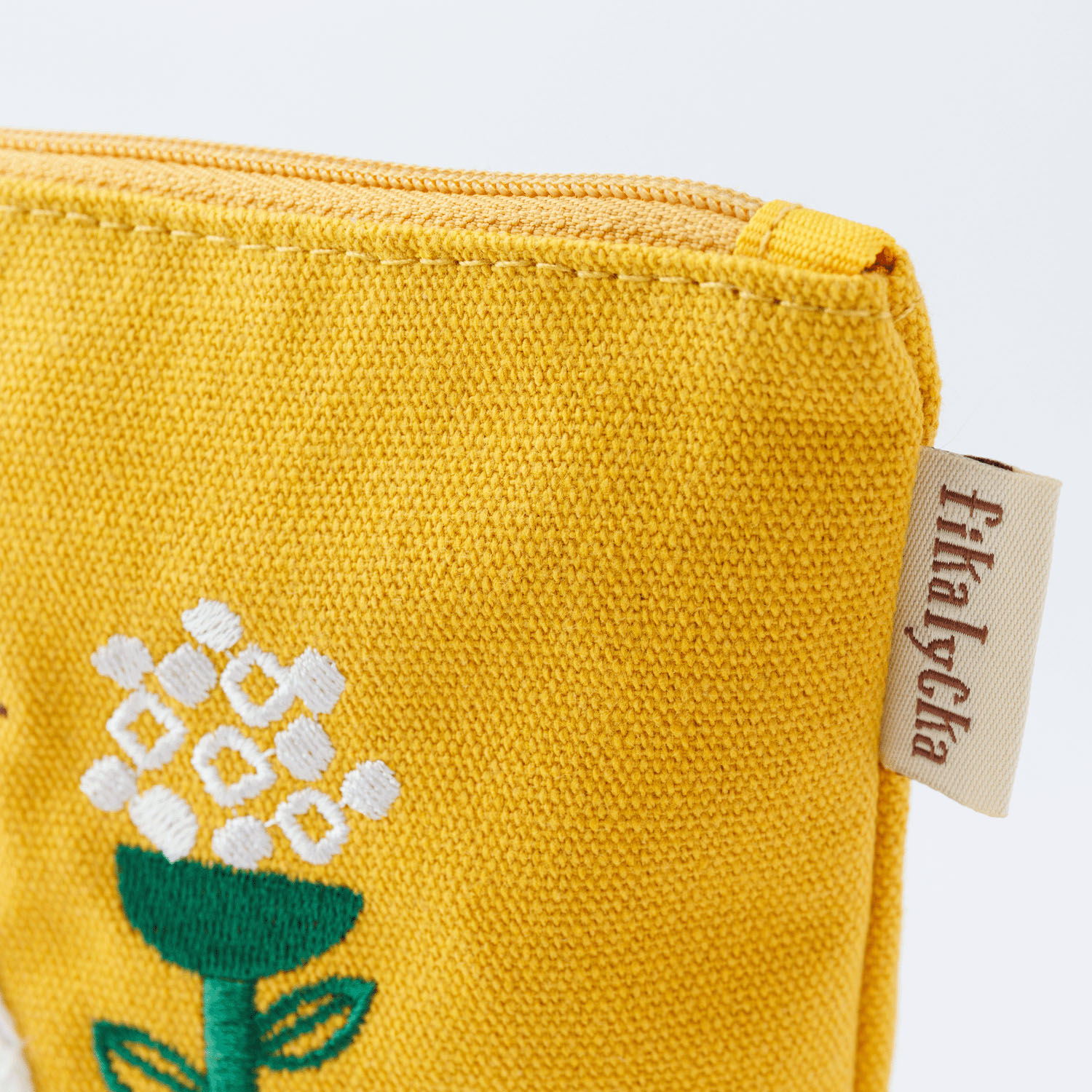 fikalycka 舟形ポーチ サガラ刺繍 イエロー - 画像5