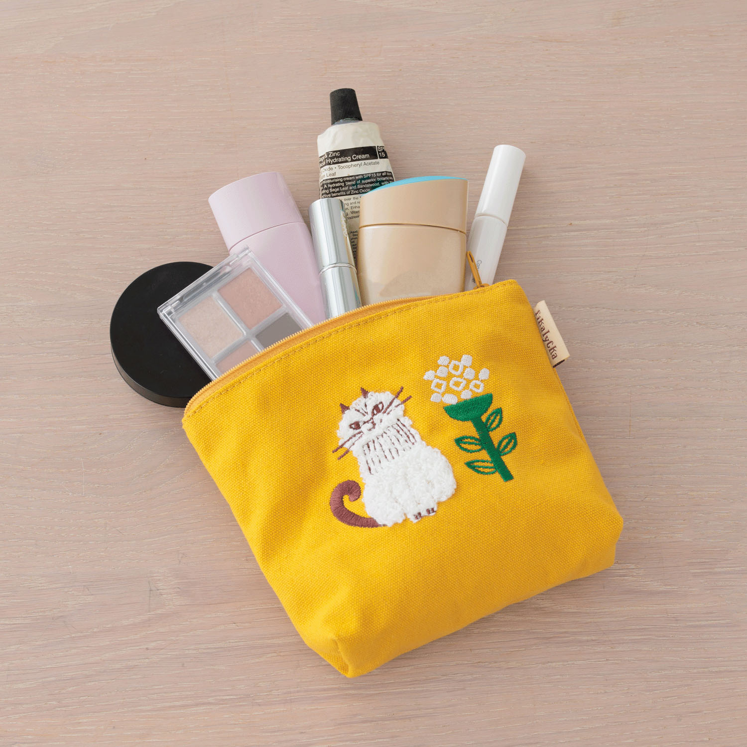 fikalycka 舟形ポーチ サガラ刺繍 イエロー - 画像6