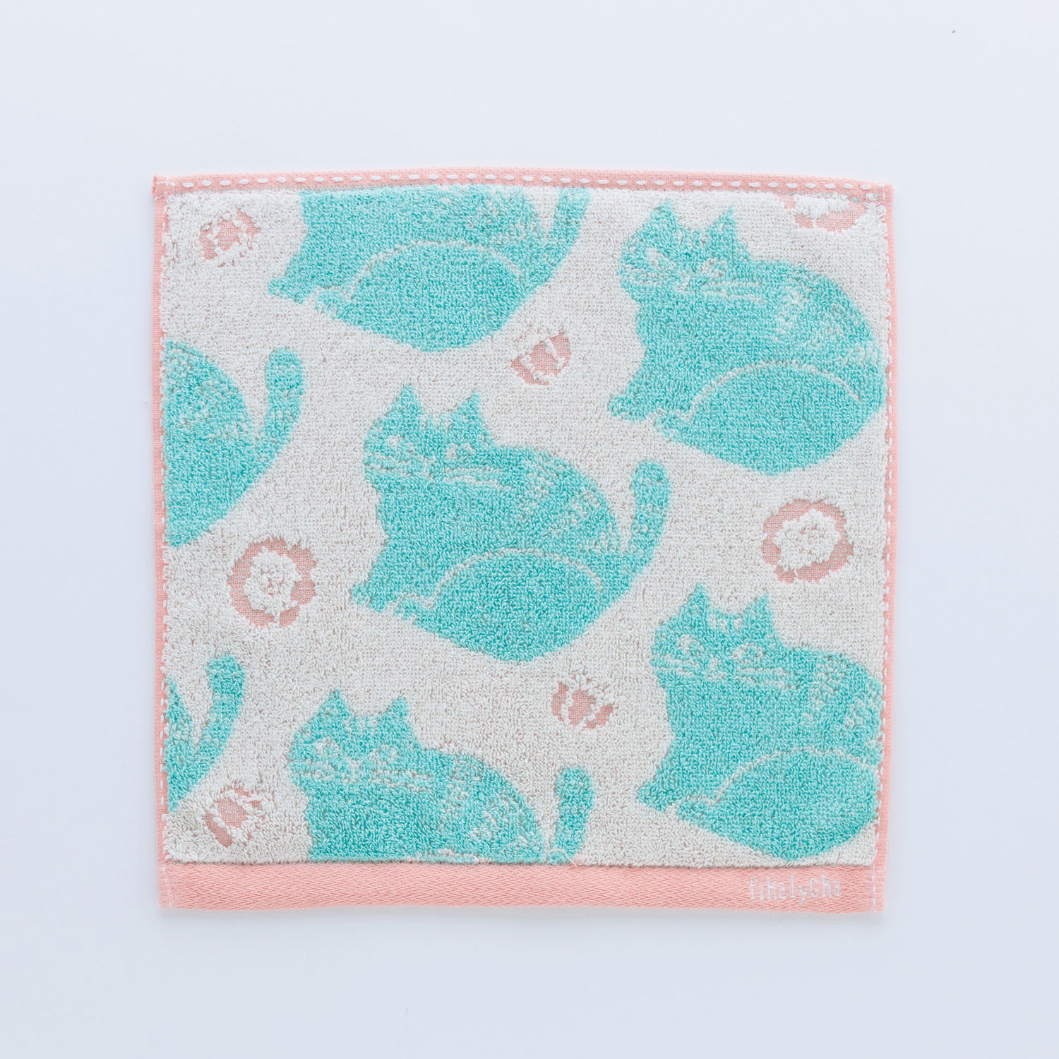 fikalycka ジャガードタオルハンカチ ピンク - 画像1