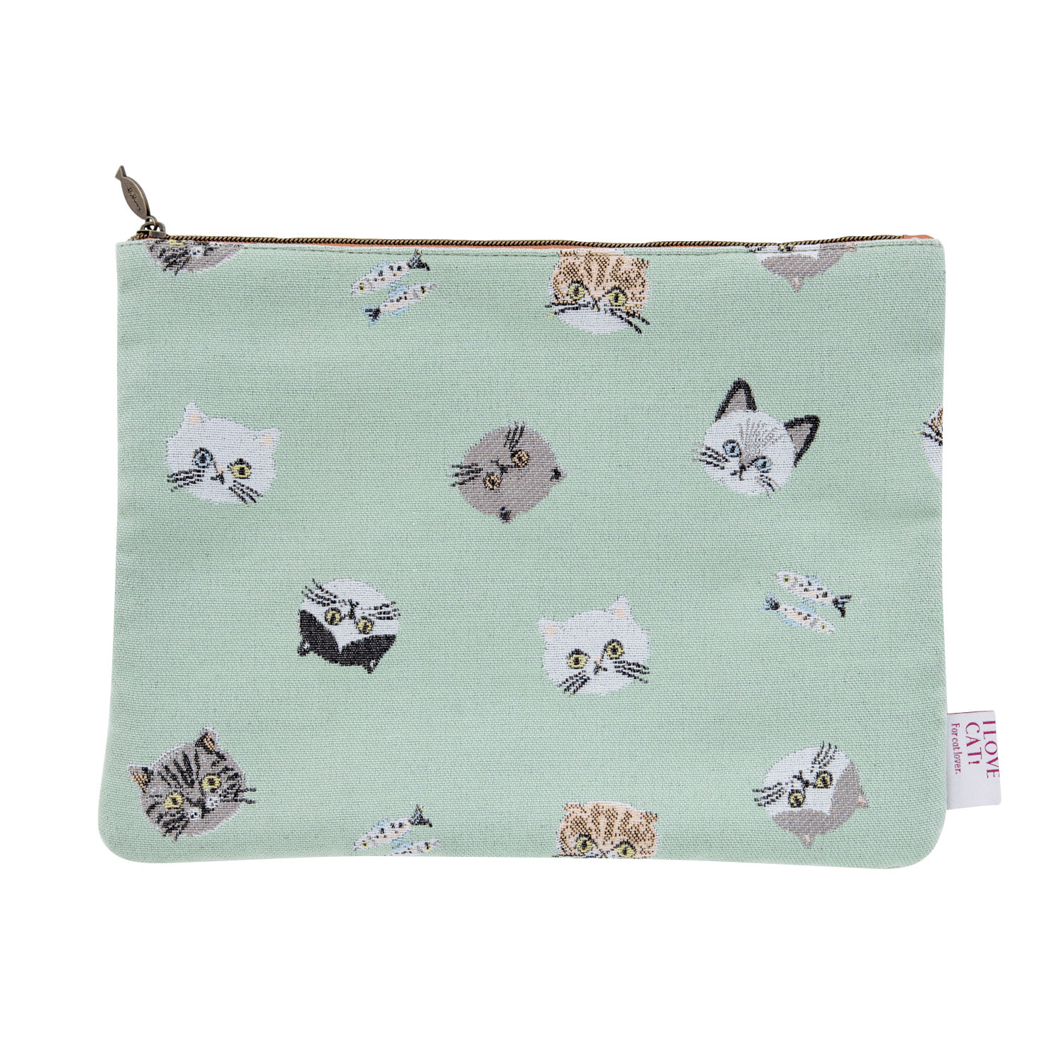 I LOVE CAT！マルチポーチ セージ - 画像1