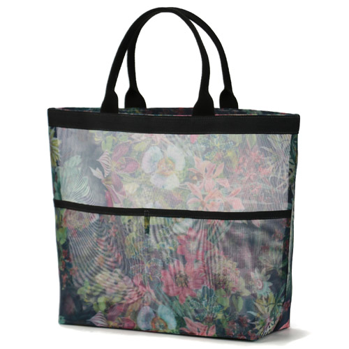 花柄メッシュ手提げバッグ 大 - 画像5