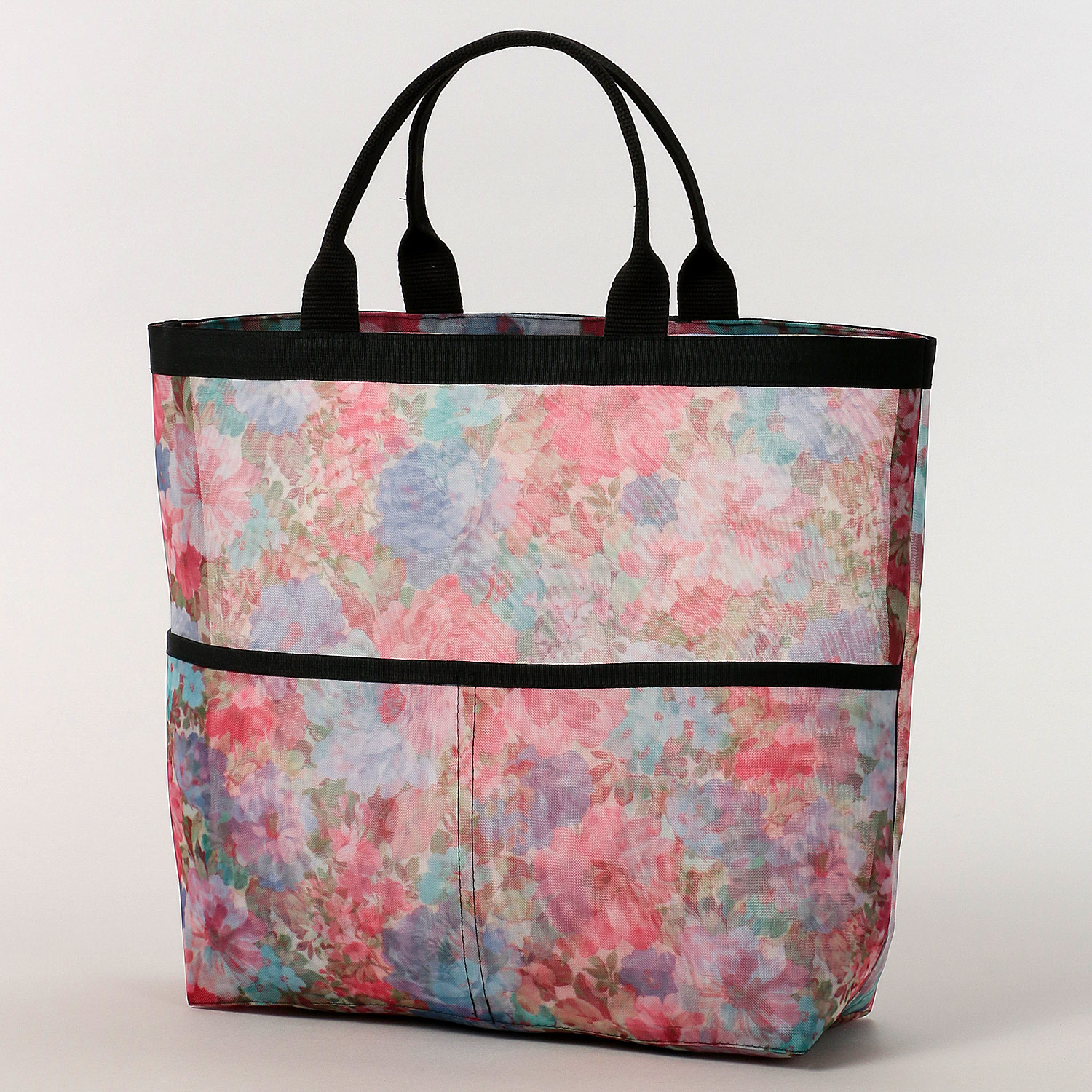 花柄メッシュ手提げバッグ 大 - 画像8