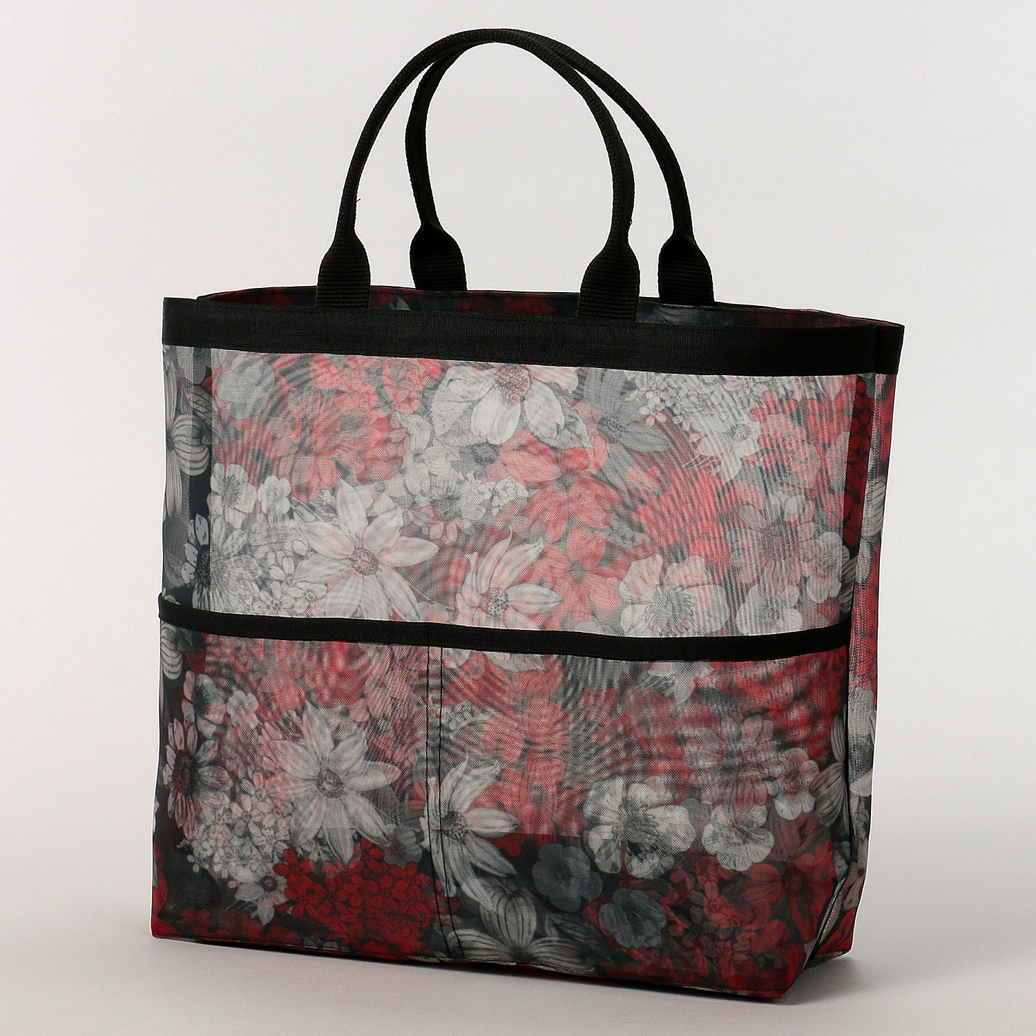 花柄メッシュ手提げバッグ 大 - 画像10