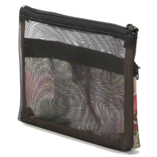 柄メッシュ 2段ファスナーポーチ 大 - 画像4