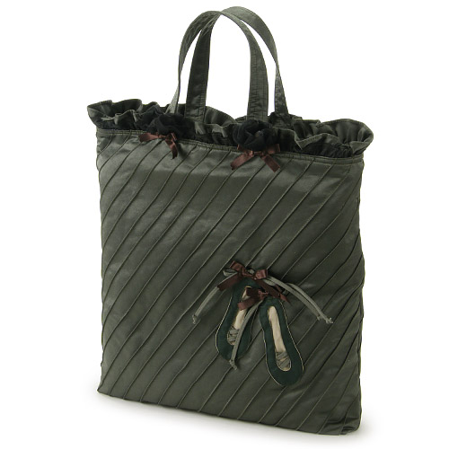 斜めピンタック トゥシューズパッチワーク 手提げバッグ - 画像11