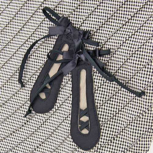 斜めピンタック トゥシューズパッチワーク 手提げバッグ - 画像5