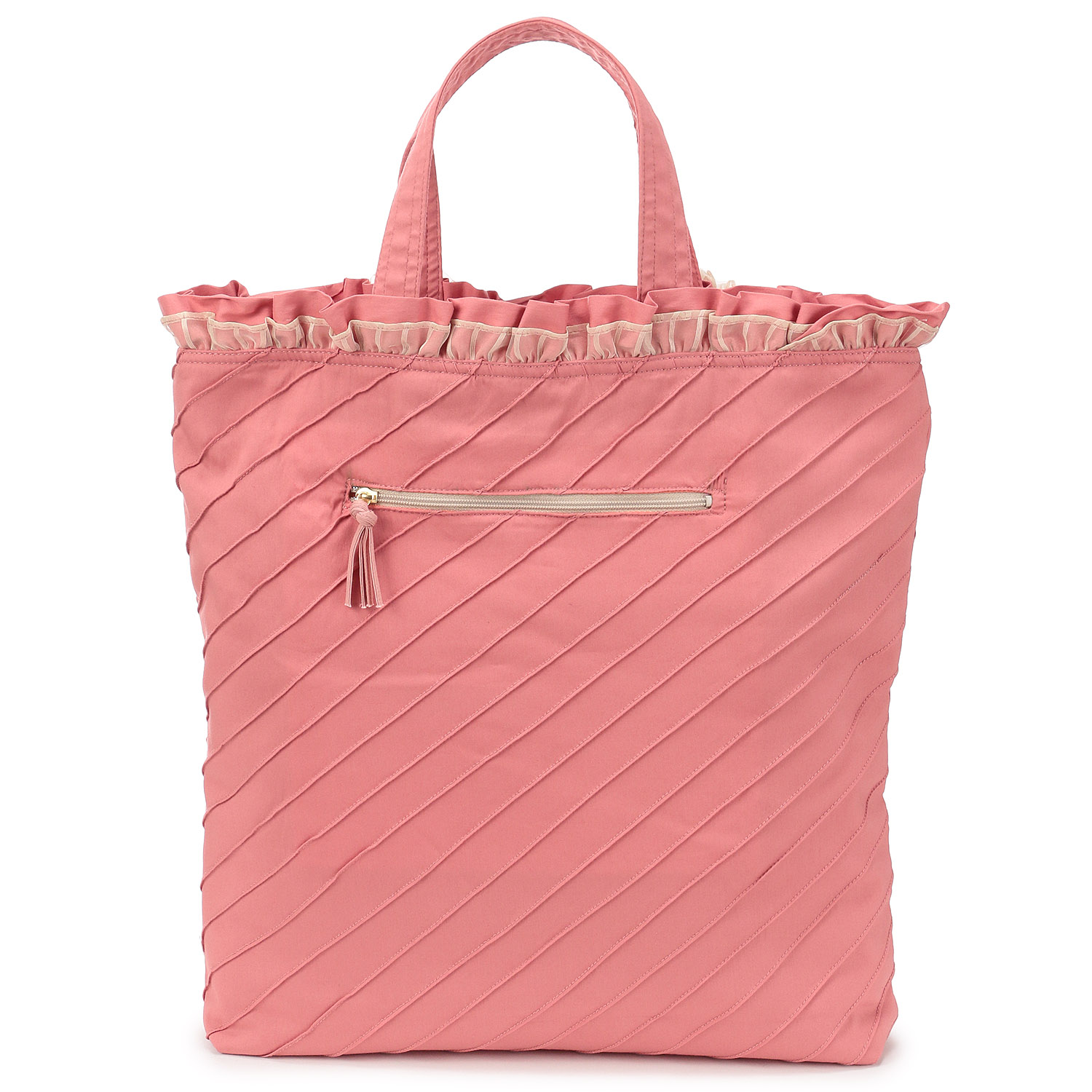 斜めピンタック トゥシューズパッチワーク 手提げバッグ - 画像8