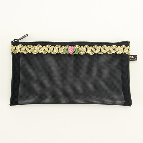 メッシュ 横長ポーチ