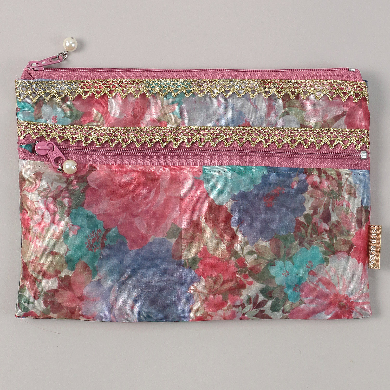 オーガンジー 2段ファスナー平ポーチ - 画像15