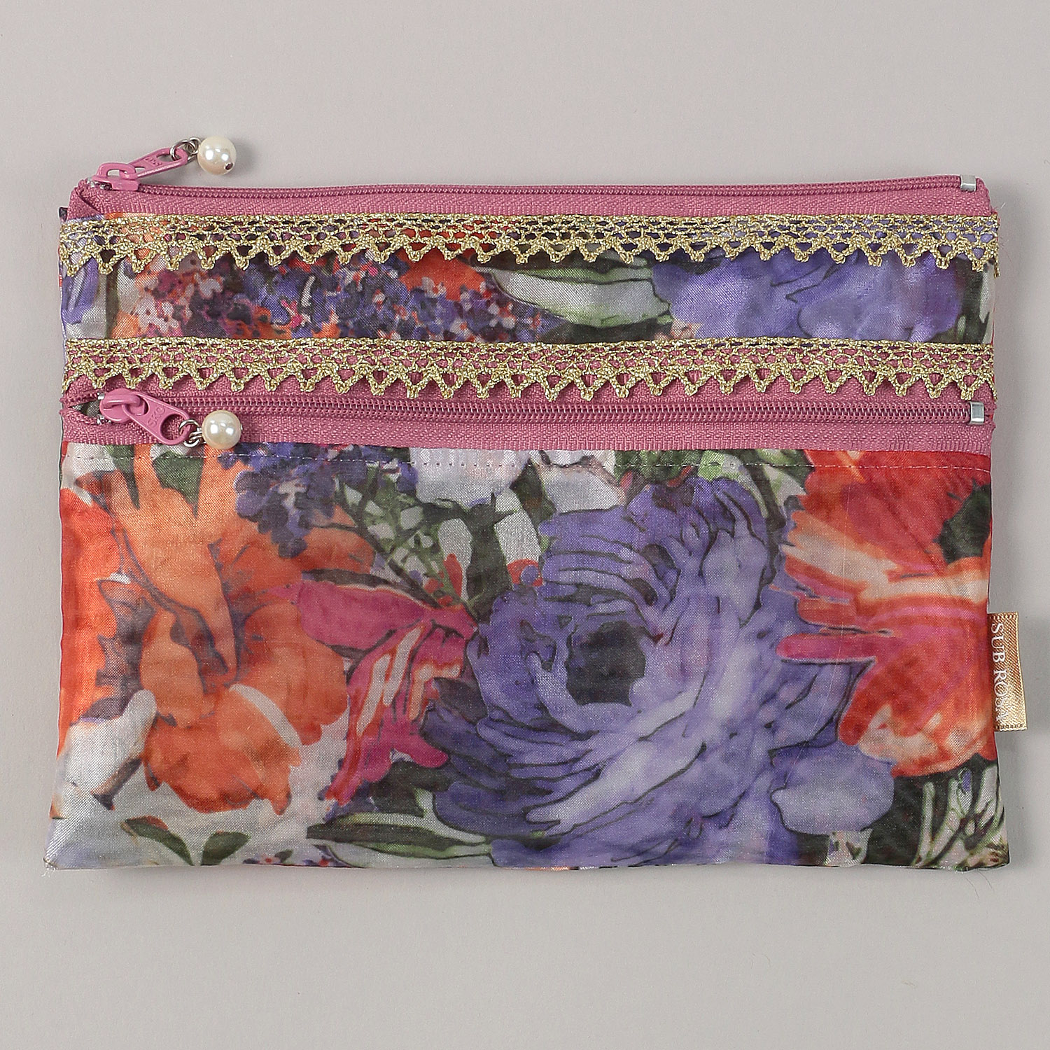 オーガンジー 2段ファスナー平ポーチ - 画像16