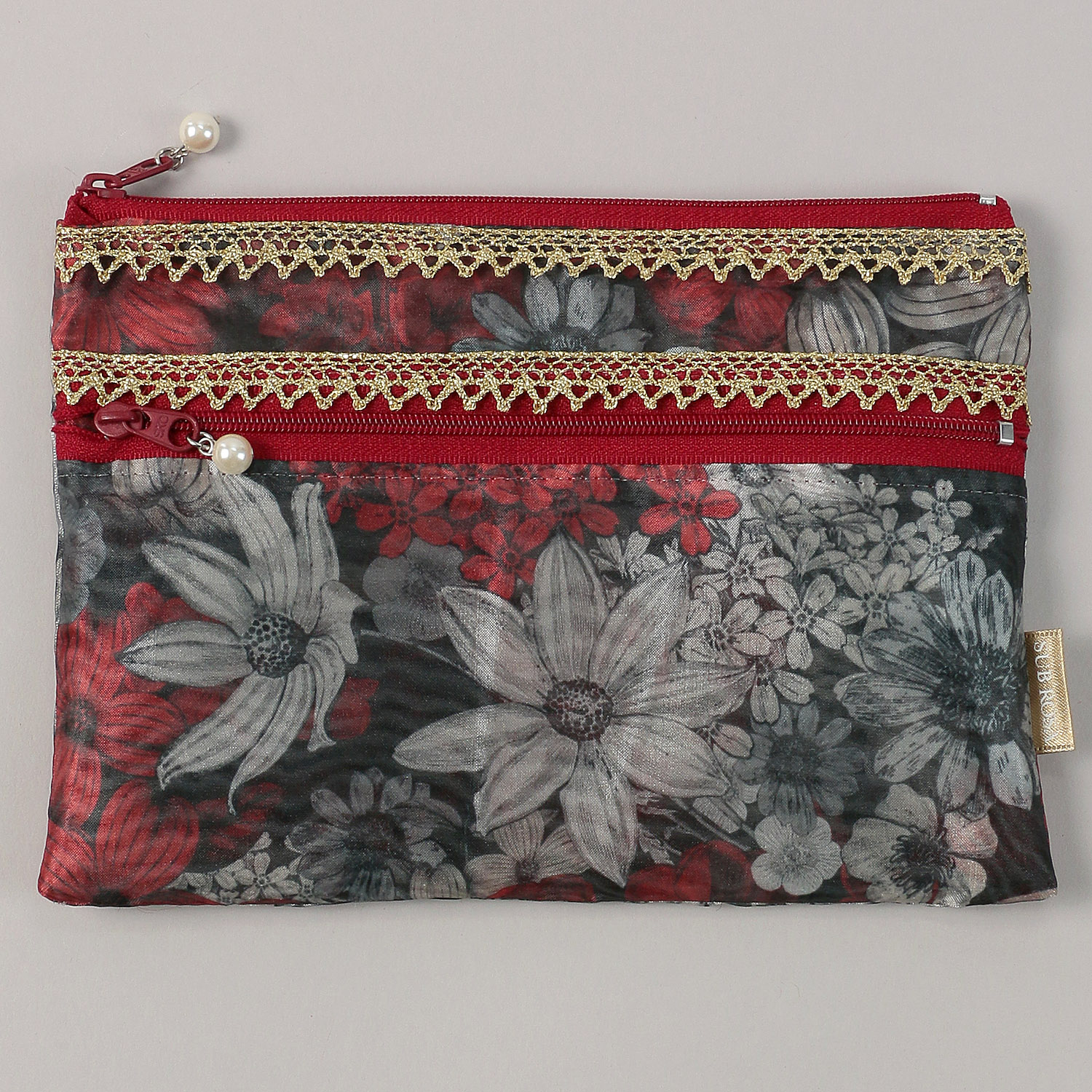 オーガンジー 2段ファスナー平ポーチ - 画像17