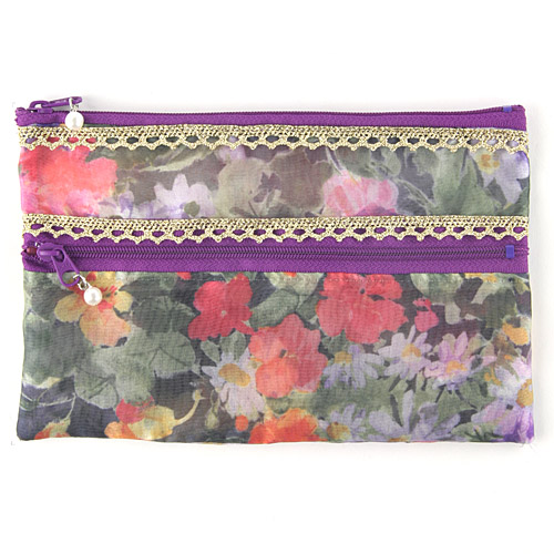 オーガンジー 2段ファスナー平ポーチ - 画像6