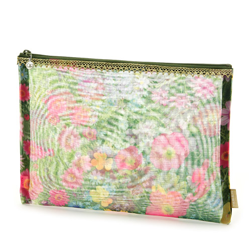 ゴールドテープ メッシュ平ポーチ 大 - 画像3