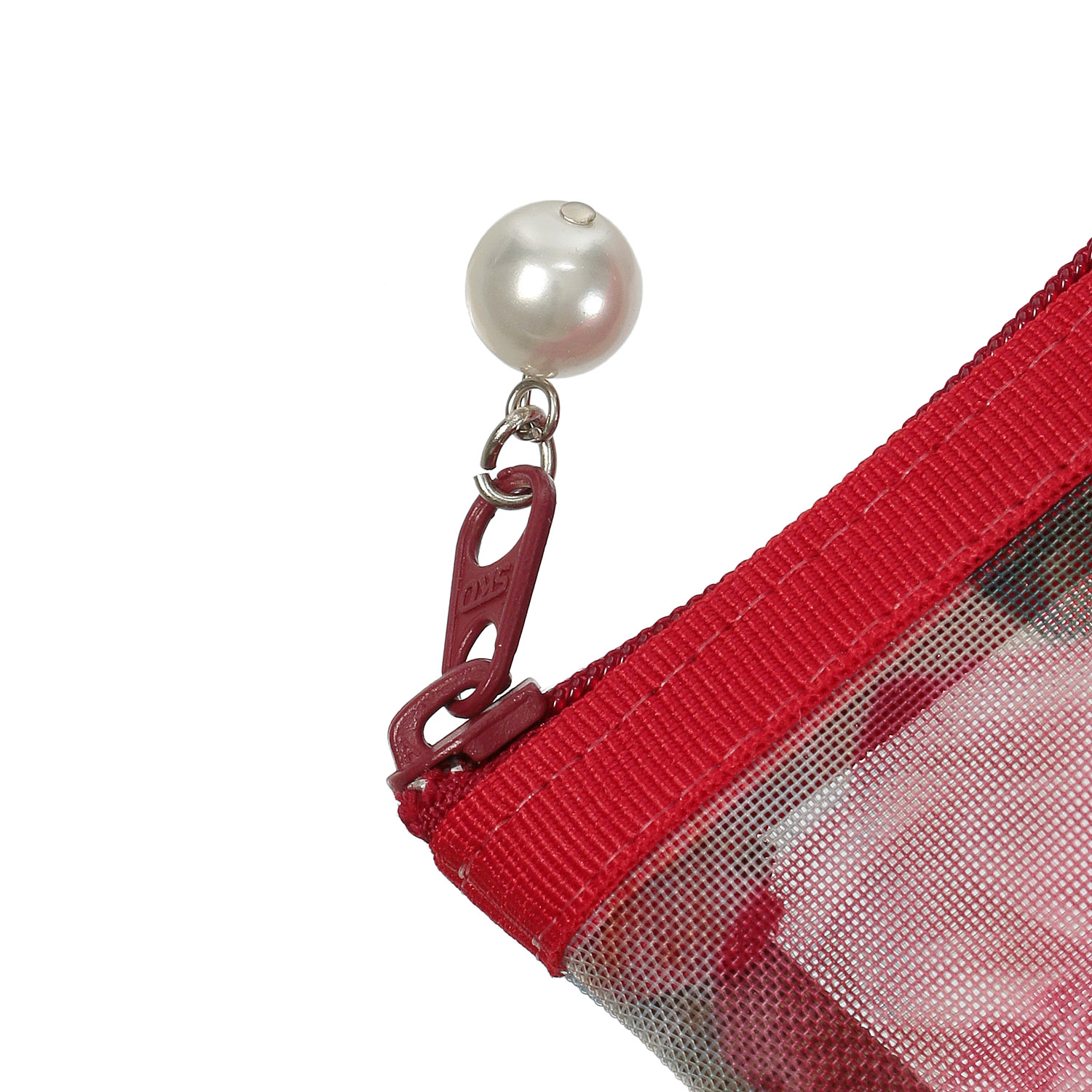 【日本製】 花柄メッシュ天ファスナーフラットポーチ 2サイズセット - 画像4