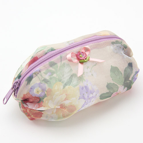 オーガンジー 俵型ポーチ （柄アソート3個組）