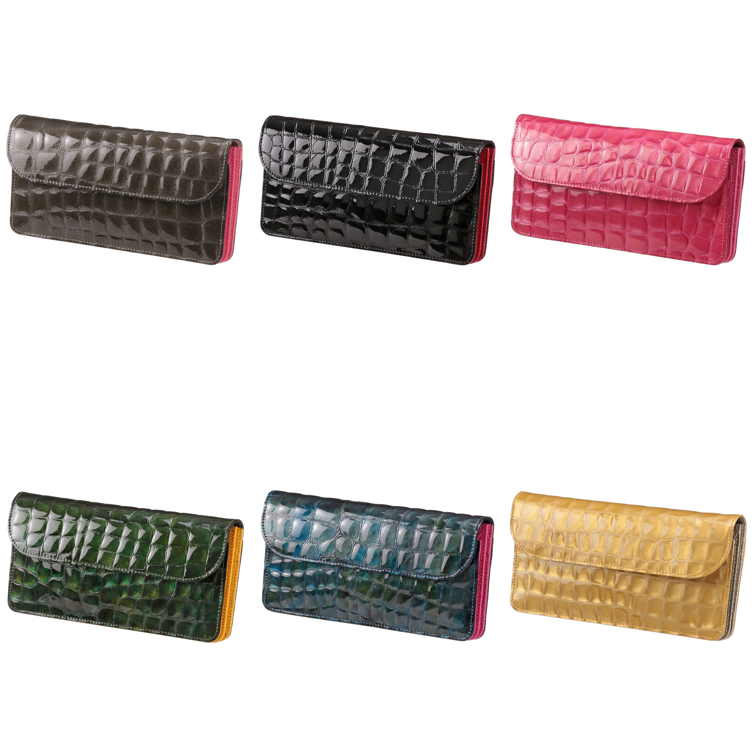 【日本製】エナメルクロコ型押し 束入 - 画像1