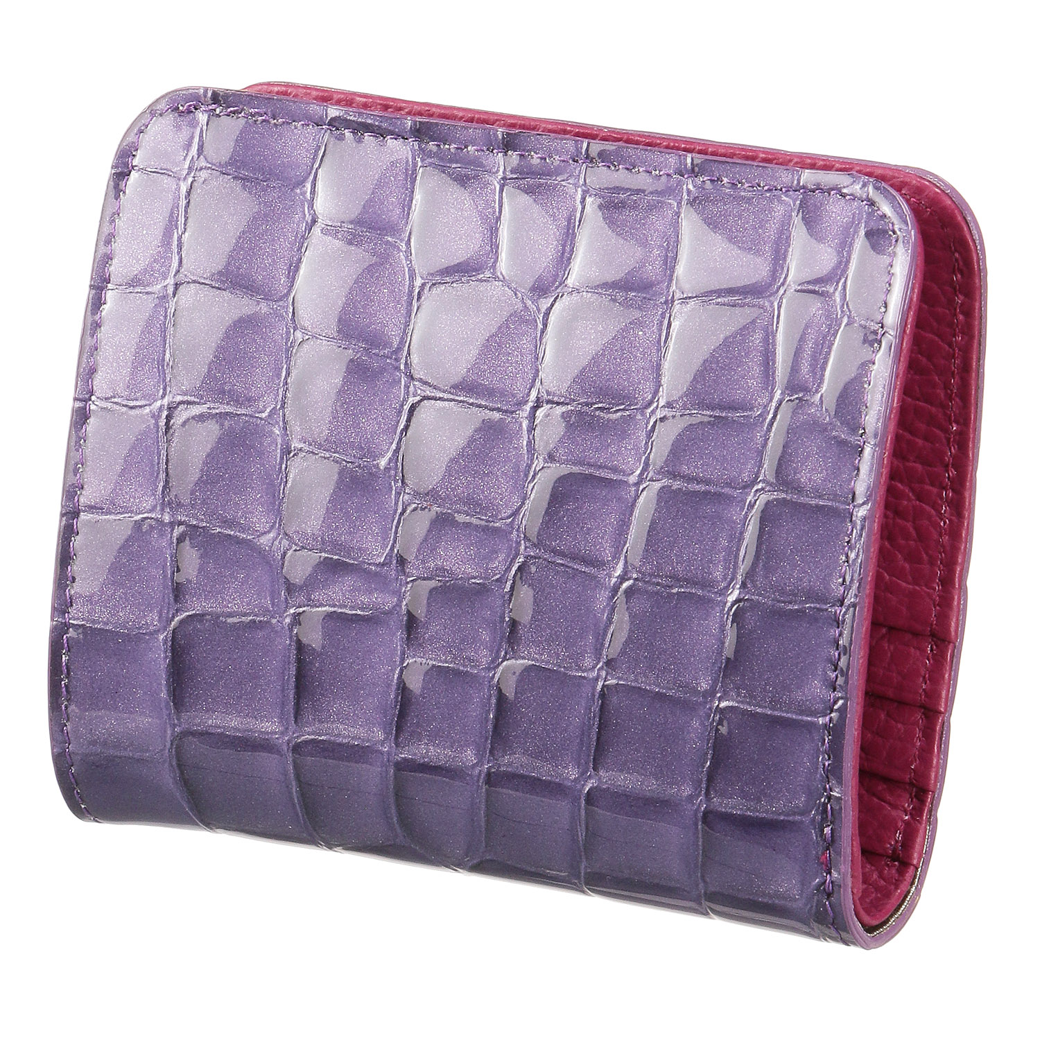 【日本製】エナメルクロコ 2つ折り財布 - 画像12