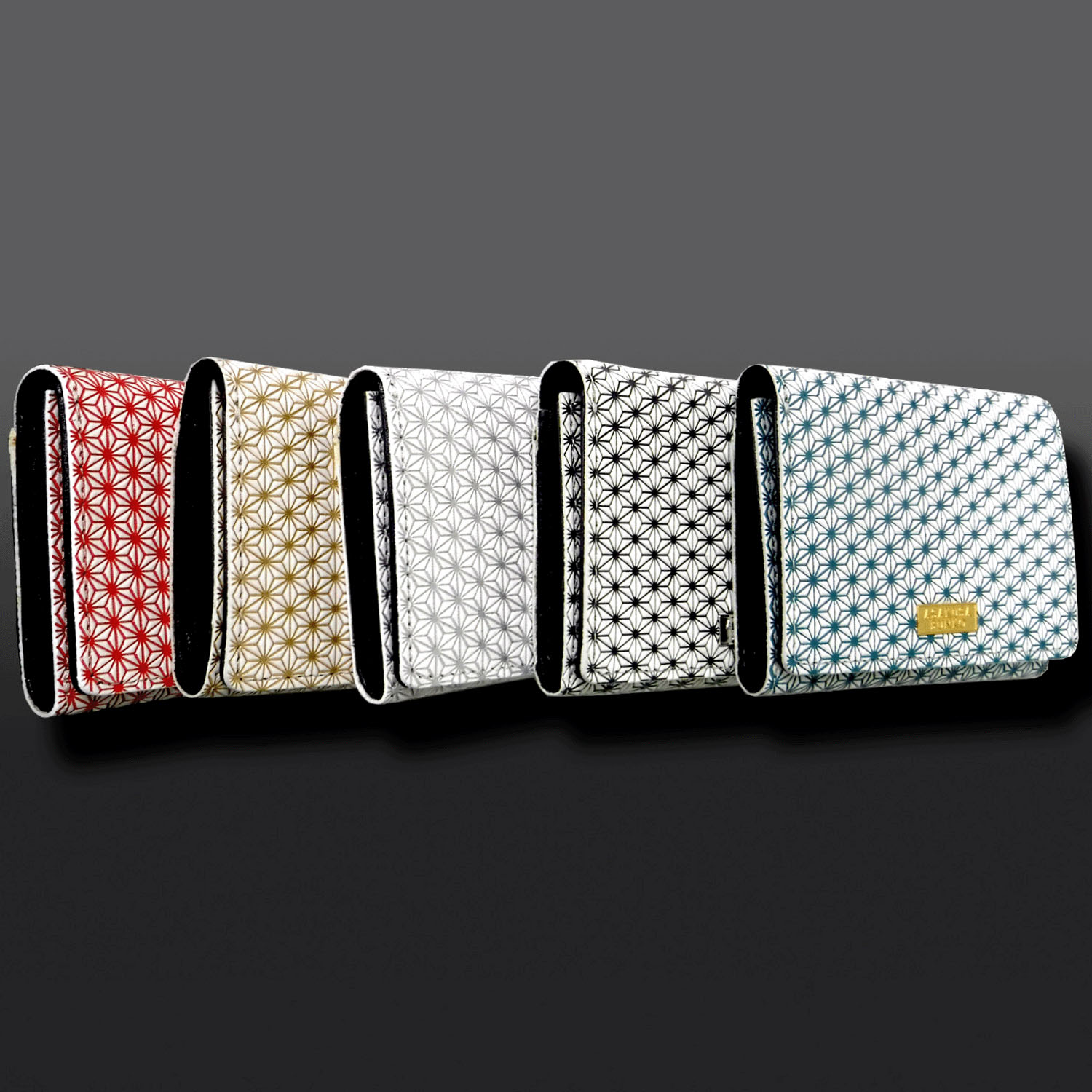 【取り寄せ商品】 浅草文庫麻の葉柄 三つ折りコンパクトウォレット - 画像1