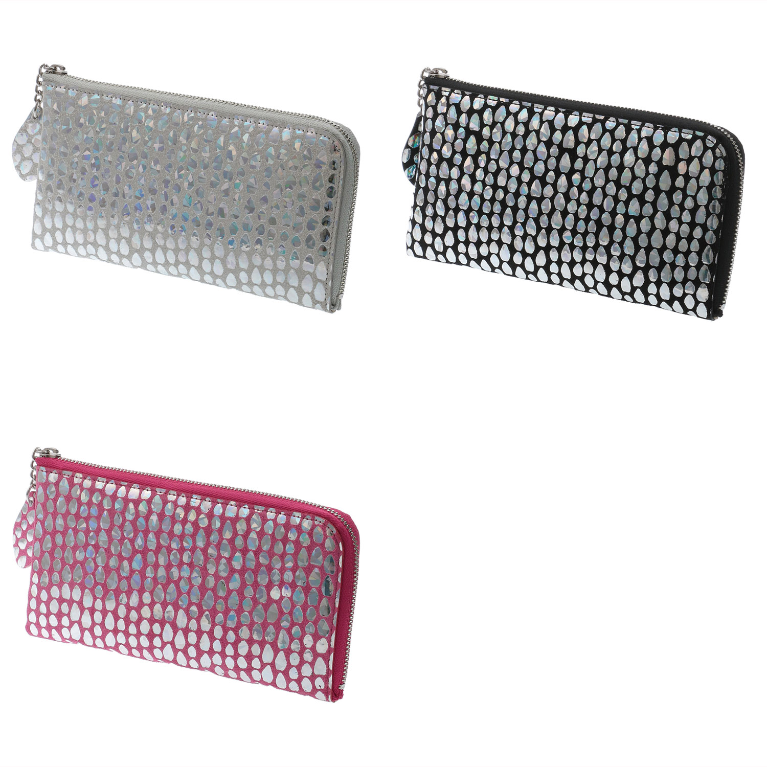 【日本製】 PigエナメルキラキラL字長財布 - 画像1