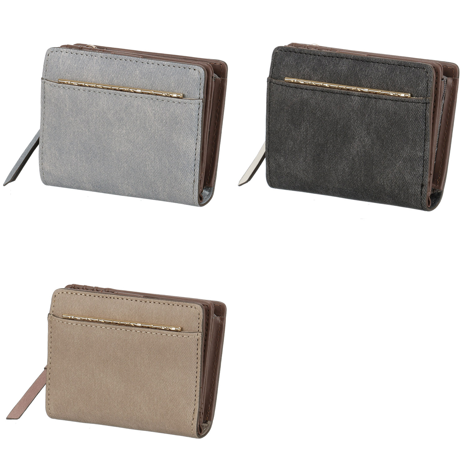 【Moda by bouquet】 レザーシュリンク L字ファアスナーコンパクト財布 - 画像1