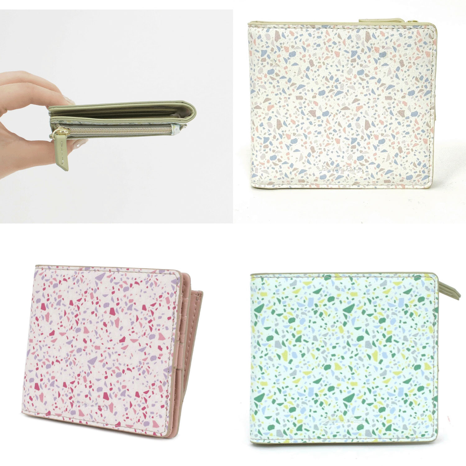 legato largo テラゾー柄折り財布 - 画像1