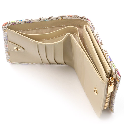 【取り寄せ商品】  浅草文庫 花菱柄 L字ファスナー折財布 - 画像2