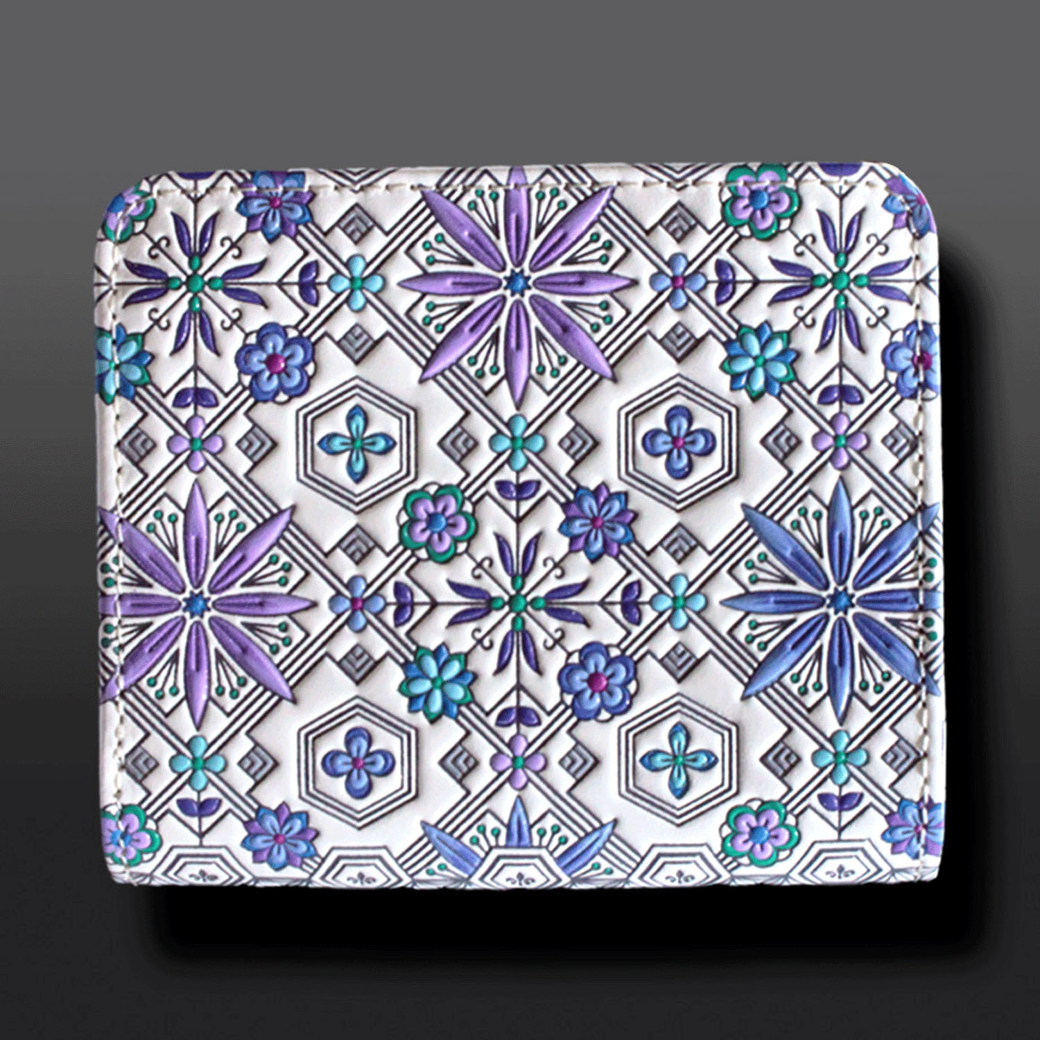 【取り寄せ商品】  浅草文庫 花菱柄 L字ファスナー折財布 - 画像6