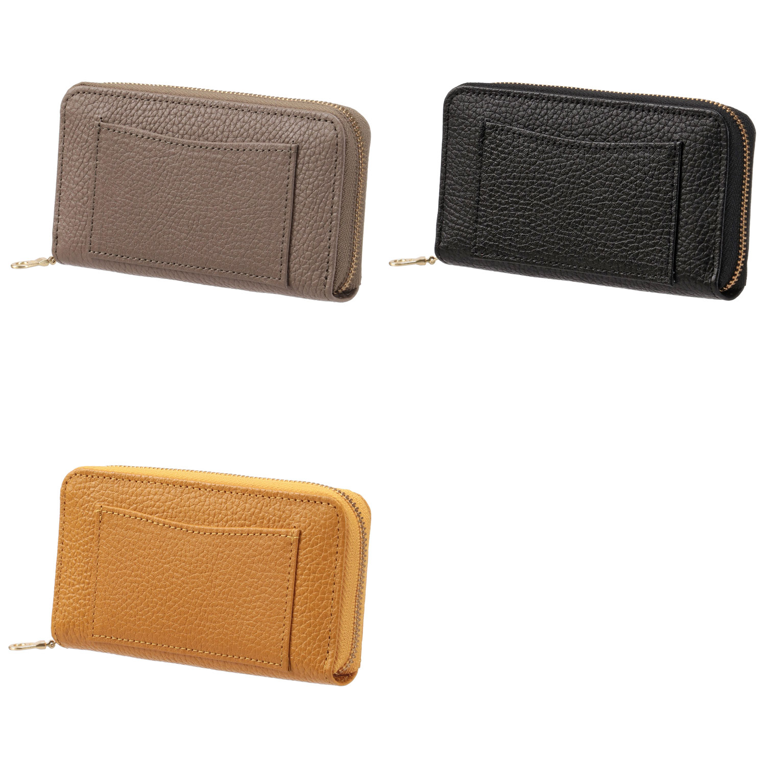 【日本製 ラウンドファスナー カード＆小銭入れ